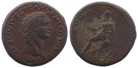 DOMITIAN. 81-96 AD. Æ Dupondius. Struck 81 AD. Lugdunum mint.