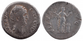 Faustina AR Denarius. Rome, AD 141.