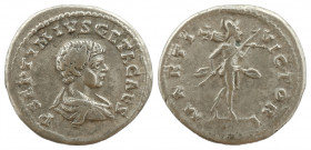 Geta. As Caesar, AD 198-209. AR Denarius. Laodicea ad Mare mint. Struck under Septimius Severus and Caracalla, circa AD 202-203.