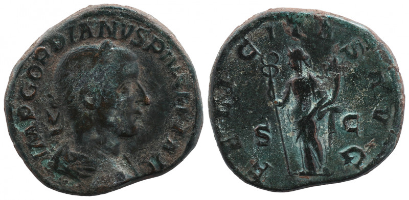 GORDIAN III (238-244). Sestertius. Rome.

Obv: IMP GORDIANVS PIVS FEL AVG. Laure...