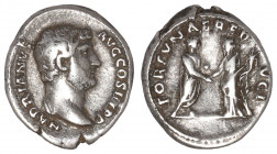 Hadrian AR Denarius. Rome, AD 134-138.