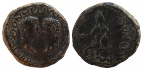 LYCAONIA. Laodicea Combusta. AE. Titus with Domitian, as Caesars, 69/79 - 69/81. AE Assarion, struck under Vespasian Circa 75.