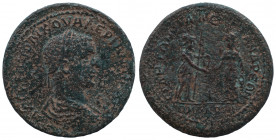 SIDE. Valerian I, 253 - 260 AD AE large bronze SIDE. Homonoia with Alexandria.