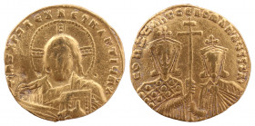 Basil II Bulgaroktonos, with Constantine VIII, 976-1025. AV Solidus.