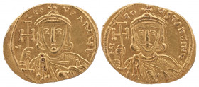 Constantine V Copronymus, with Leo IV, 741-775. AV Solidus Constantinopolis, circa 742-745.