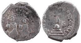 Heraclius, with Heraclius Constantine. 610-641. AR Hexagram. Constantinople mint. Struck 632-635.