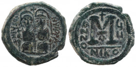 Justin II (565-578). Æ 40 Nummi Nicomedia, year 7 (572/3).