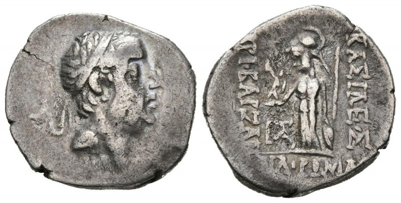 REYES DE CAPADOCIA, Ariobarzanes I Philoromaios. Dracma. (Ar. 3,62g/18mm). 65/64...