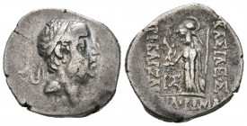 REYES DE CAPADOCIA, Ariobarzanes I Philoromaios. Dracma. (Ar. 3,62g/18mm). 65/64 a.C. Eusebia. (HGC 7, 846). Anv: Cabeza diademada de Ariobarzanes I. ...