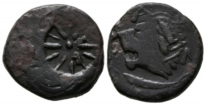 TRACIA, Pantikapaion. Ae20. (Ae. 6,36g/20mm). 400-300 a.C. (Seaby 1701). Anv: Ca...