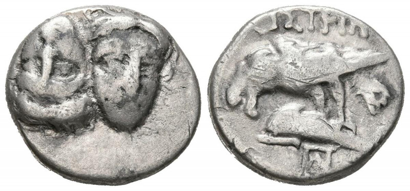 TRACIA, Istros. Dracma. (Ar. 4,97g/18mm). 400-350 a.C. (Seaby 1669). Anv: Dos ca...