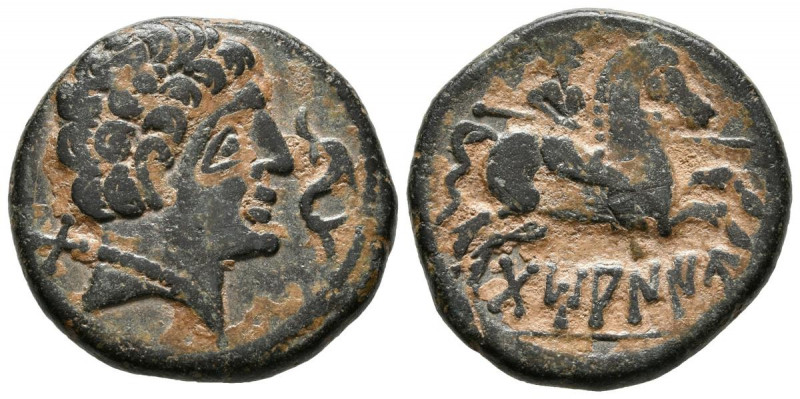 DAMANIU (Zona de Aragón). As. (Ae. 8,46g/24mm). 120-20 a.C. (FAB-890). Anv: Cabe...