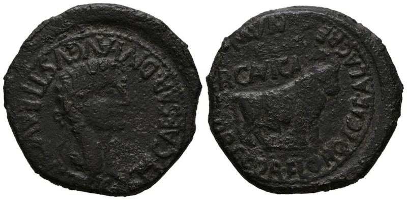 ERCAVICA (Cañaveruelas, Cuenca). As. (Ae. 12,22g/30mm). 14-36 d.C. (FAB-1282). A...