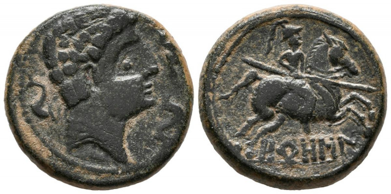 OROSIS (Zona media del Ebro). As. (Ae. 11,19g/24mm). 120-20 a.C. (FAB-1908). Anv...