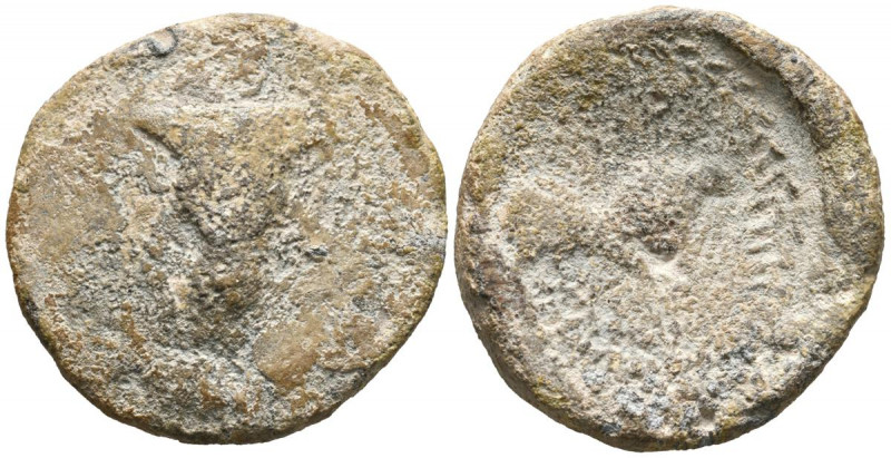 SERIE DE LAS MINAS. Plomo monetiforme. (Pb. 37,34g/37mm). (CCP-13). Anv: Cabeza ...