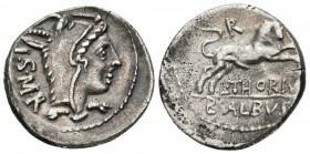 GENS THORIA. Denario. (Ar. 3,6g6g/20mm). 105 a.C. Norte de Italia. (FFC 1141; Crawford 316/1). Anv: Cabeza de Juno Sospita con piel de cabra a derecha...