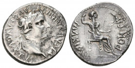 TIBERIO. Denario. (Ar. 3,62g/19mm). 36-37 d.C. Lugdunum. (RIC 28). Anv: Cabeza laureada de Tiberio a derecha, alrededor leyenda: TI CAESAR DIVI AVG F ...