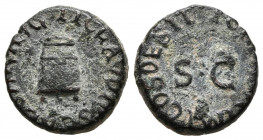 CLAUDIO I. Cuadrante. (Ae. 2,86g/15mm). 41 d.C. Roma. (RIC 68). MBC. Repatinado.