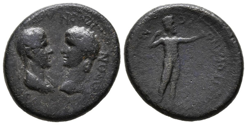 NERON con AGRIPINA. Ae20. (Ae. 4,43g/20mm). 54-68 d.C. Phrygia. (RPC 3107). Anv:...