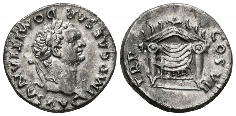 DOMICIANO. Denario. (Ar. 3,07g/17mm). 81 d.C. Roma. (RIC 3). Anv: Cabeza lauread...