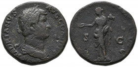 ADRIANO. Sestercio. (Ae. 24,61g/31mm). 133-135 d.C. Roma. (RIC 2118). Anv: Busto laureado de Adriano a derecha, alrededor leyenda: HADRIANVS AVG COS I...