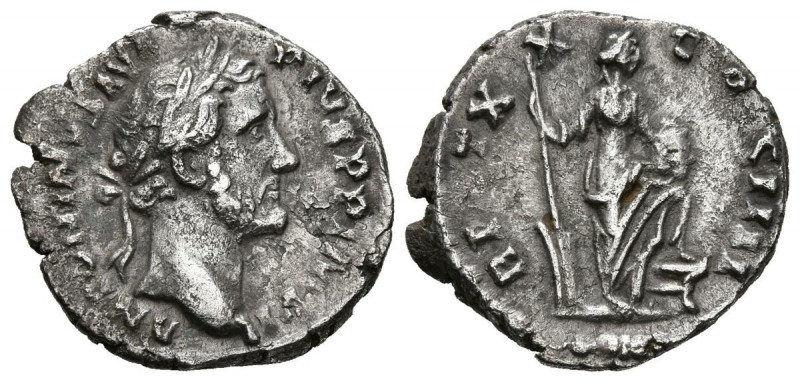 ANTONINO PIO. Denario. (Ar. 2,75g/17mm). 157 d.C. Roma. (RIC 260). Anv: Cabeza l...