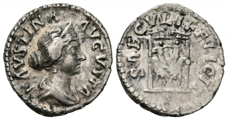 FAUSTINA II. Denario. (Ar. 3,45g/18mm). 161-164 d.C. Roma. (RIC 712). Anv: Busto...