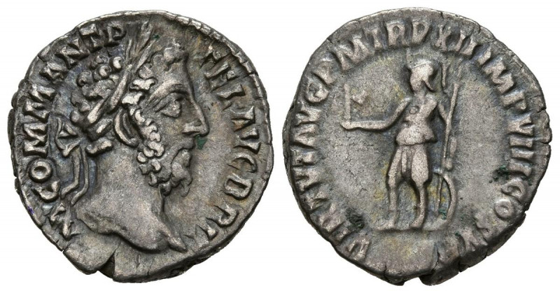 COMODO. Denario. (Ar. 2,95g/17mm). 186-187 d.C. Roma. (RIC 160). Anv: Cabeza lau...