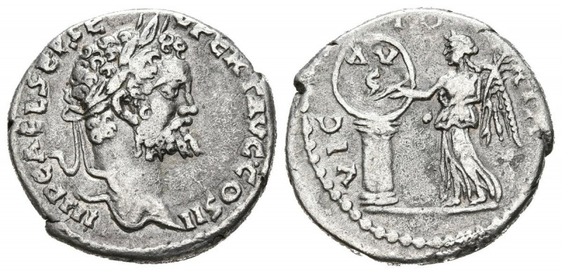 SEPTIMIO SEVERO. Denario. (Ar. 2,65g/17mm). 193 d.C. Emesa. (RIC 9 var). Anv: Ca...