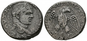 CARACALLA. Tetradracma. (Ar. 14,04g/26mm). 215-217 d.C. Seleucis y Pieria. (Prieur 233). Anv: Cabeza laureada de Caracalla a derecha, alrededor leyend...