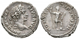 CARACALLA. Denario. (Ar. 3,10g/19mm). 207 d.C. Roma. (RIC 95). Anv: Cabeza laureada de Caracalla a derecha, alrededor leyenda: ANTONINVS PIVS AVG. Rev...
