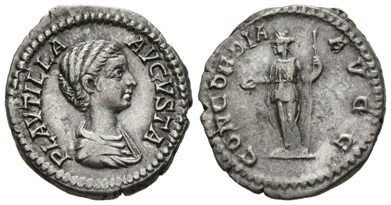 PLAUTILLA. Denario. (Ar. 3,19g/20mm). 202-205 d.C. Roma. (RIC 363a). Anv: Busto ...