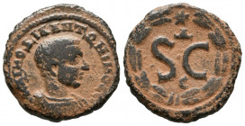DIADUMENIANO. Ae20. (Ae. 4,74g/20mm). 217-218 d.C. Antioquía. (McAlee 745a). Anv: Busto drapeado y con coraza de Diadumeniano a derecha, alrededor ley...