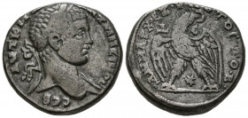 HELIOGABALO. Tetradracma. (Ar. 14,67g/26mm). 219 d.C. Seleucis y Pieria. (Prieur 249). Anv: Cabeza laureada de Heliogábalo a derecha, alrededor leyend...