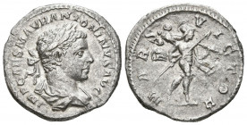 HELIOGABALO. Denario. (Ar. 2,63g/20mm). 219 d.C. Roma. (RIC 123). Anv: Busto laureado y drapeado de Heliogábalo a derecha, alrededor leyenda: IMP CAES...