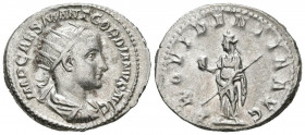 GORDIANO III. Antoniniano. (Ar. 4,84g/23mm). 238-244 d.C. Roma. (RIC 4). Anv: Busto radiado y drapeado de Gordiano III a derecha, alrededor leyenda: I...