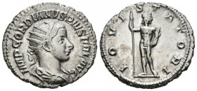 GORDIANO III. Antoniniano. (Ar. 4,37g/22mm). 241-243 d.C. Roma. (RIC 84). Anv: Busto radiado y drapeado de Gordiano III a derecha, alrededor leyenda: ...