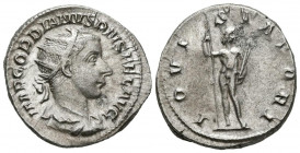GORDIANO III. Antoniniano. (Ar. 4,64g/22mm). 241-243 d.C. Roma. (RIC 84). Anv: Busto radiado y drapeado de Gordiano III a derecha, alrededor leyenda: ...