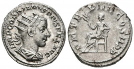 GORDIANO III. Antoniniano. (Ar. 4,23g/22mm). 241-242 d.C. Roma. (RIC 88). Anv: Busto radiado y drapeado de Gordiano III a derecha, alrededor leyenda: ...