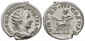 GORDIANO III. Antoniniano. (Ar. 4,18g/20mm). 241-242 d.C. Roma. (RIC 88). Anv: Busto radiado y drapeado de Gordiano III a derecha, alrededor leyenda: ...