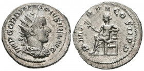 GORDIANO III. Antoniniano. (Ar. 4,22g/23mm). 241 d.C. Roma. (RIC 89). Anv: Busto radiado y drapeado de Gordiano III a derecha, alrededor leyenda: IMP ...