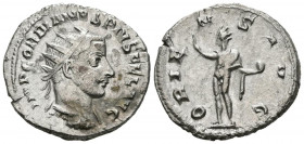GORDIANO III. Antoniniano. (Ar. 4,72g/23mm). 242-244 d.C. Antioquía. (RIC 213). Anv: Busto radiado y drapeado de Gordiano III a derecha, alrededor ley...