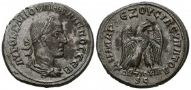 FILIPO I. Tetradracma. (Ar. 10,22g/27mm). 248-249 d.C. Antioquía. (McAlee 934; Prieur 445). Anv: Busto laureado, drapeado y con coraza a derecha, alre...
