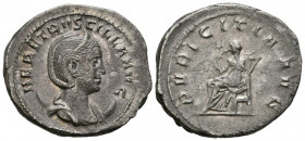 HERENIA ETRUSCILLA. Antoniniano. (Ar. 5,32g/25mm). 249-251 d.C. Roma. (RIC 59b). Anv: Busto drapeado y diademado de Herenia Etruscilla a derecha sobre...