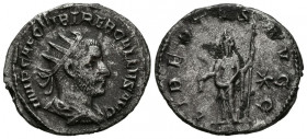 TREBONIANO GALO. Antoniniano. (Ar. 3,37g/22mm). 252 d.C. Roma. (RIC 38). Anv: Busto radiado, drapeado y con coraza de Treboniano Galo a derecha, alred...