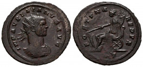 AURELIANO. Antoniniano. (Ae. 3,47g/24mm). 271 d.C. Sisica. (RIC 220). Anv: Busto radiado, drapeado y con coraza de Aureliano a derecha, alrededor leye...