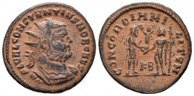 CONSTANCIO I. Antoniniano. (Ae. 4,49g/21mm). 296-299 d.C. Cícico. (RIC 19a). Anv: Busto radiado y con coraza de Constancio I a derecha, alrededor leye...