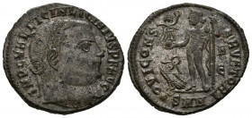 LICINIO I. Follis. (Ae. 3,76g/23mm). 313-317 d.C. Nicomedia. (RIC 13var). Anv: Cabeza laureada de Licinio I a derecha, alrededor leyenda: IMP C VAL LI...