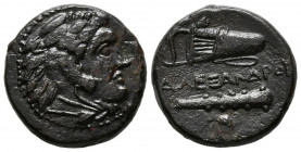 CONSTANTINO I. Centenional. (Ae. 1,42g/14mm). 347-348 d.C. Constantinopla. (RIC 71a). Anv: Cabeza velada de Constantino I a derecha, alrededor leyenda...