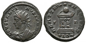 CONSTANTINO II. Follis. (Ae. 3,08g/20mm). 322-324 d.C. Londinium. (RIC 255). Anv: Busto radiado, drapeado y con coraza de Constantino II a izquierda, ...